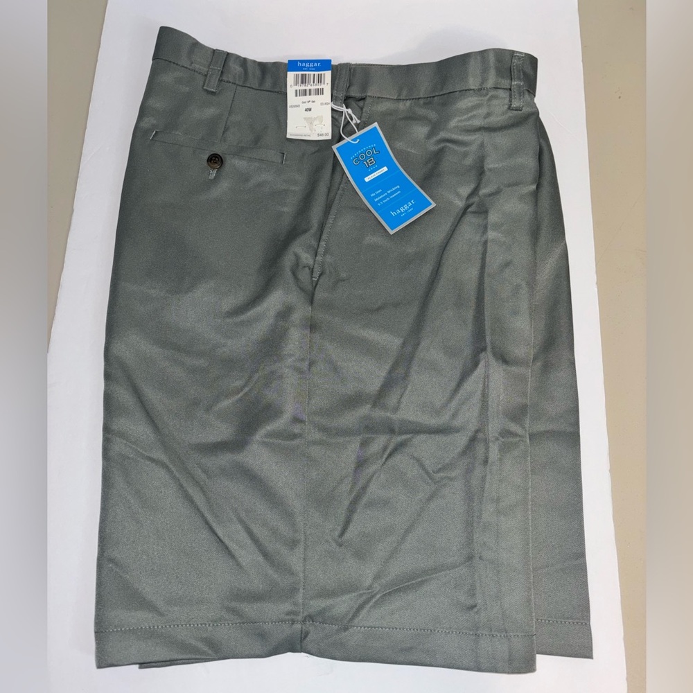 Haggar Men’s Flat-Front Dress Shorts - Charcoal Gray